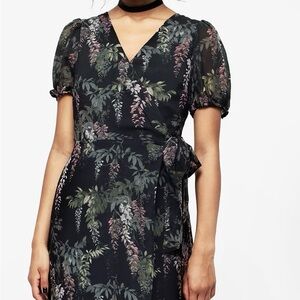 Disturbia Black Floral Midi Dress